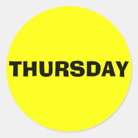 Jueves y Lib Pegatina amarillo por Janz