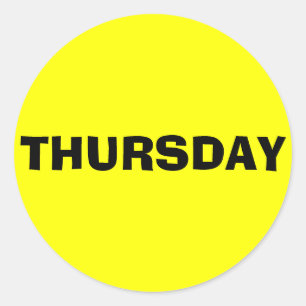 Redonda Jueves y Lib Pegatina amarillo por Janz