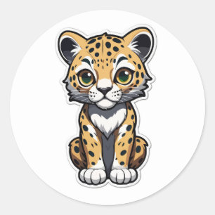 Redonda Jugador Pegatina de Cubo Jaguar - Desata tu Wildsi