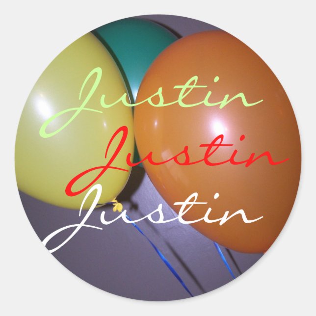 Redonda justin globons pegatina (Anverso)