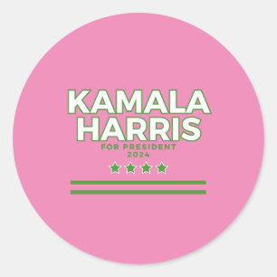 Redonda Kamala Harris 2024 Pegatina de campaña presidencia