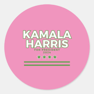 Redonda Kamala Harris 2024 Pegatina de campaña presidencia