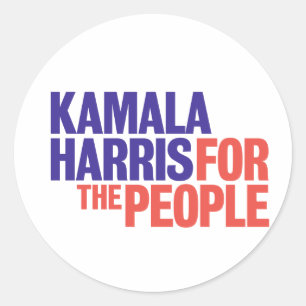 Redonda Kamala Harris por el Pegatina del Pueblo