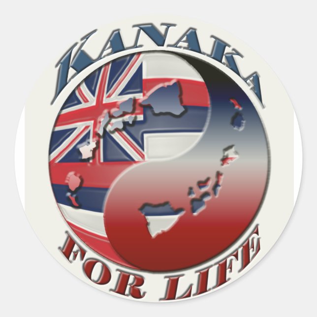 Redonda Kanaka For Life Pegatina (Anverso)