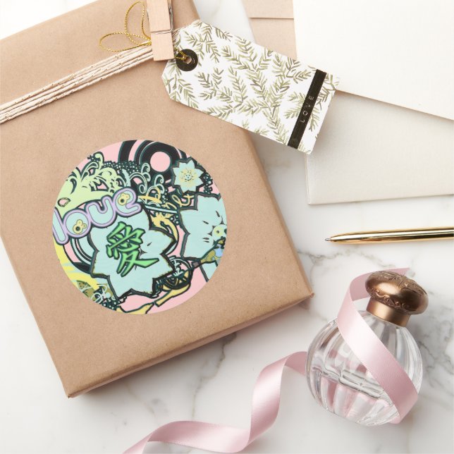 Redonda Kanji para el Pegatina del amor (Regalar)