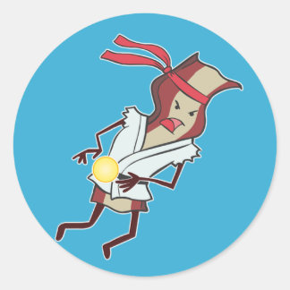 Redonda Karate Bacon Pegatina