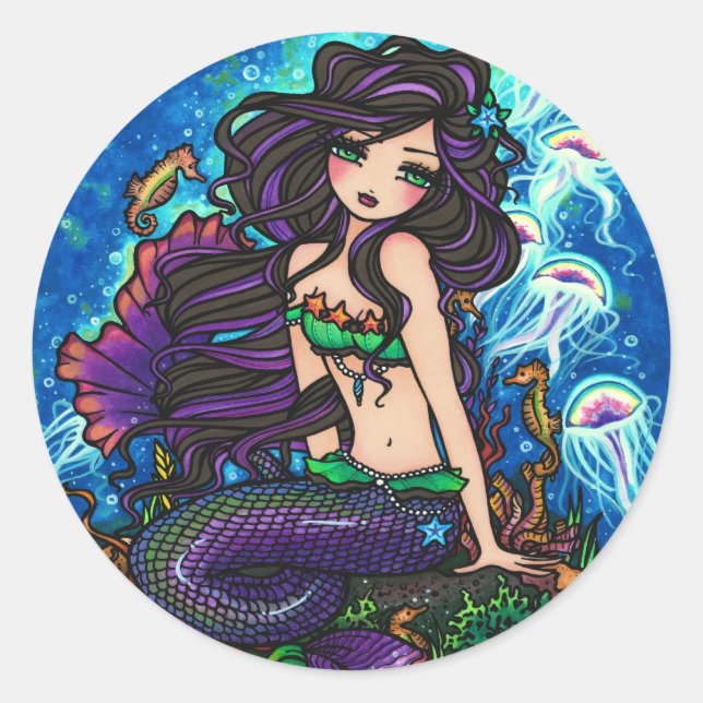 Redonda "Kathleen" Sirena y Pegatina de medusas (Anverso)
