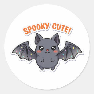 Redonda Kawaii Bat Pegatina - Cute Halloween Vampista Chib