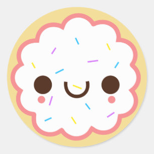 Redonda kawaii lindo Pegatina de galletas de azúcar helada