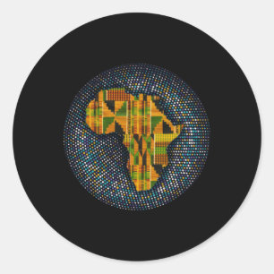 Redonda Kente Clothe Metallic Africa Design Pegatina
