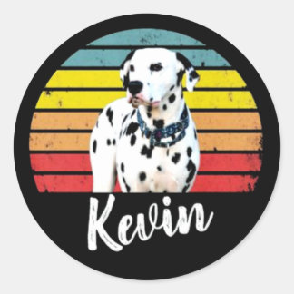 Redonda Kevin Retro Sunset Round Classic Round Pegatina