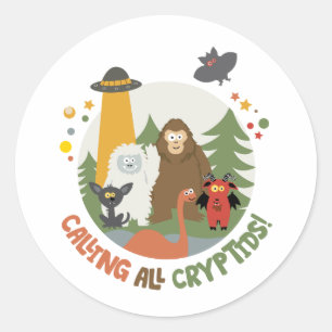 Redonda Kids Cryptid Club T-Shirt Classic Round Pegatina