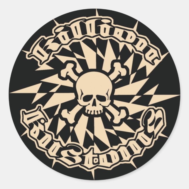 Redonda Killions Kustoms Pegatina pequeño (Anverso)