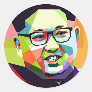 Redonda Kim Jong Un Querido Pegatina Líder