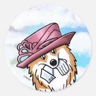Redonda KiniArt Real Corgi Classic Round Pegatina