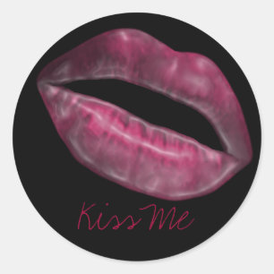 Redonda Kiss Me Pegatina