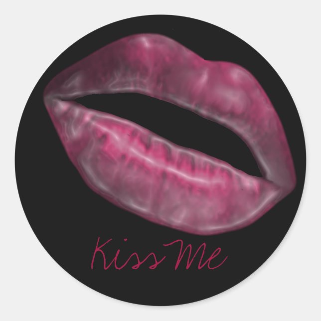 Redonda Kiss Me Pegatina (Anverso)