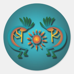 Redonda Kokopelli con Pegatina Sun
