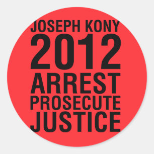 Redonda Kony2012 Arreste a pegatina redondo de la justicia