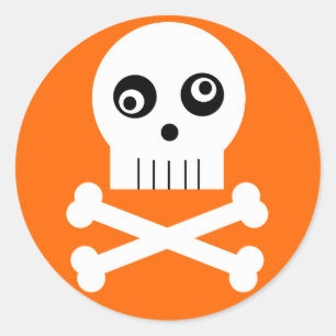 Redonda Kooky Googley Eyed Skull Pegatina de Halloween