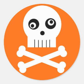 Redonda Kooky Googley Eyed Skull Pegatina de Halloween
