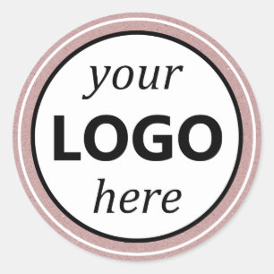 Redonda Kraft Paper Lilac Your Circle Logo Image Pegatina