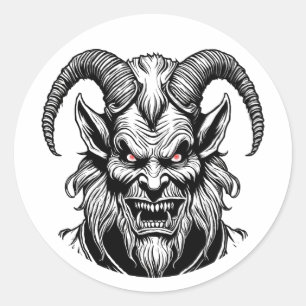 Redonda Krampus Pegatina Red Eyes
