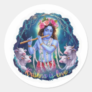 Redonda Krishna es Pegatina del amor: Devoción divina