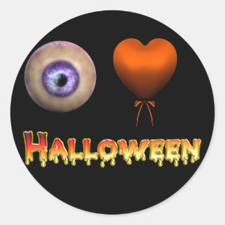 Redonda KRW Creepy me encanta el Pegatina de Halloween