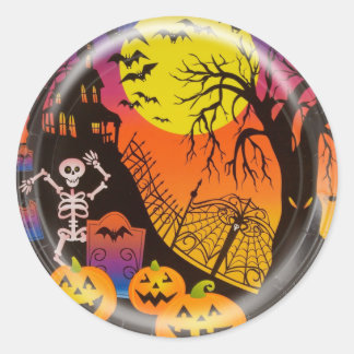 Redonda KRW Feliz Pegatina de Halloween atormentado