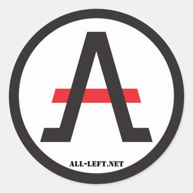 Redonda La ALLiance de la izquierda libertaria de pegatina (Anverso)