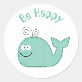 Redonda La ballena dulce ser feliz pegatina motivador