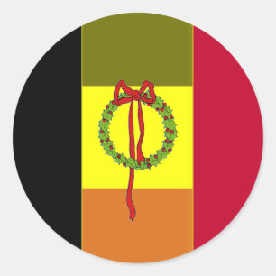 Redonda La bandera de Bélgica rayó al pegatina de la