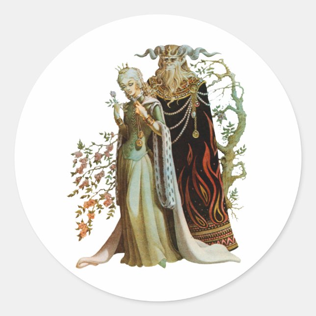 Redonda La belleza y el Pegatina de la bestia (Anverso)