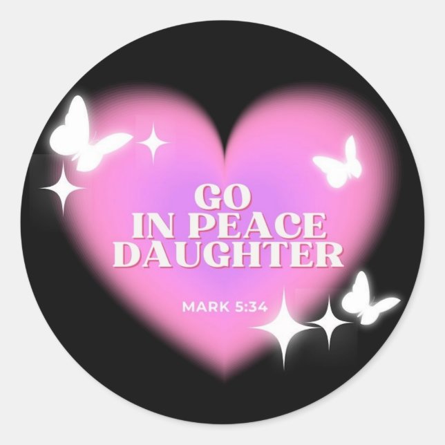 Redonda La Biblia Pegatina del corazón versus el Pegatina  (Anverso)