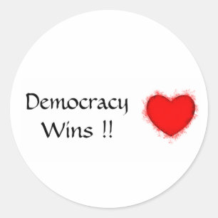 Redonda La democracia gana el pegatina