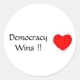 Redonda La democracia gana el pegatina