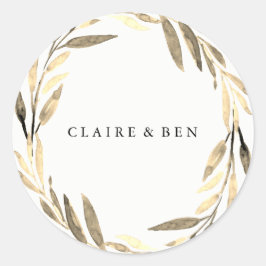 Redonda La Hoja Dorada Moderna Era Pegatina De Cualquier O