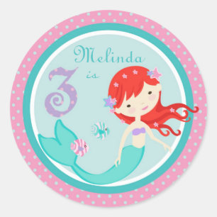 Redonda La pequeña sirena Pegatina Auburn 3