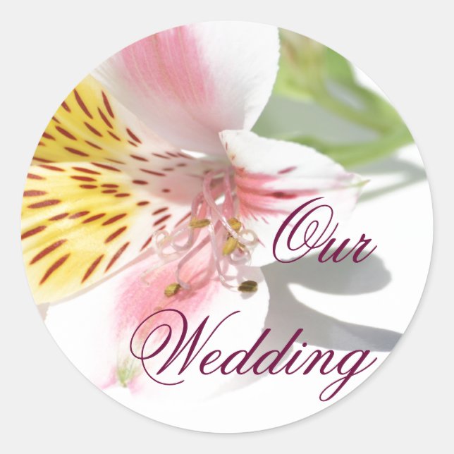 Redonda La peruana Lilly Our Wedding Invitation Pegatina (Anverso)