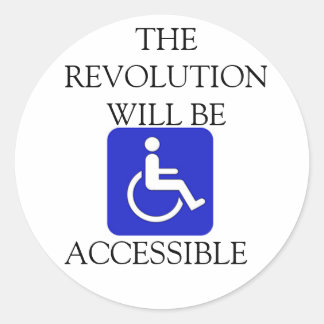 Redonda La revolución será un Pegatina accesible