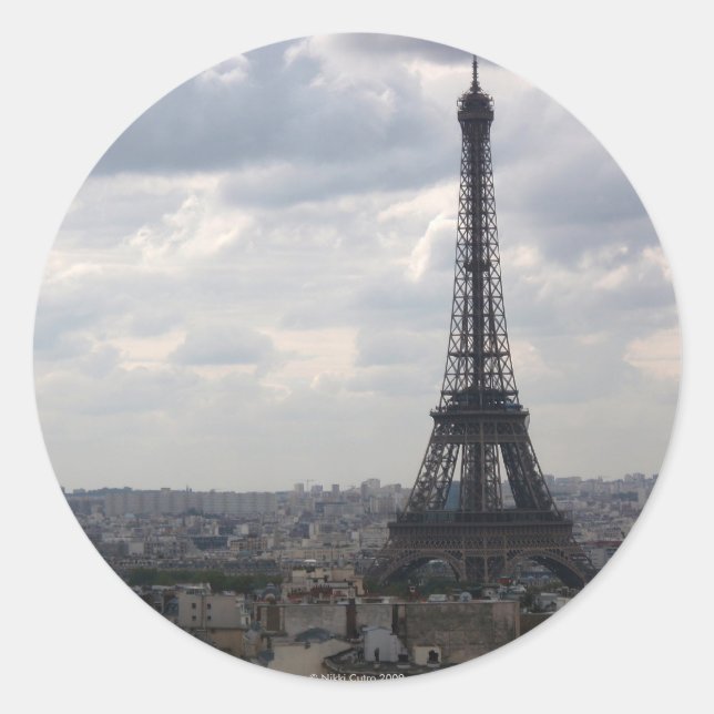 Redonda La Tour Eiffel Pegatina (Anverso)