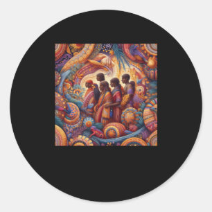 Redonda La Tribu Del Pegatina De Arte Aborígenes Australia