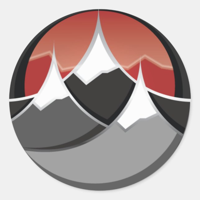 Redonda La vida en esquí - Pegatina (Anverso)