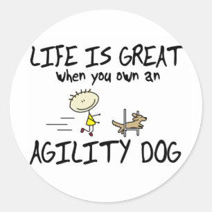 Redonda La vida es un gran Pegatina de perros de la agilid