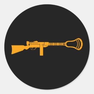 Redonda Lacrosse Designs Gun Pegatina