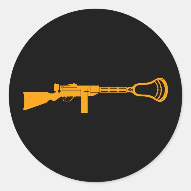 Redonda Lacrosse Designs Gun Pegatina (Anverso)