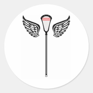 Redonda Lacrosse Diseña CrosseWings Pegatina