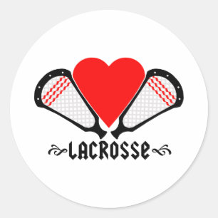 Redonda Lacrosse Diseña GirlsLacrosse Pegatina