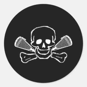 Redonda Lacrosse Diseña SkullTrans Pegatina